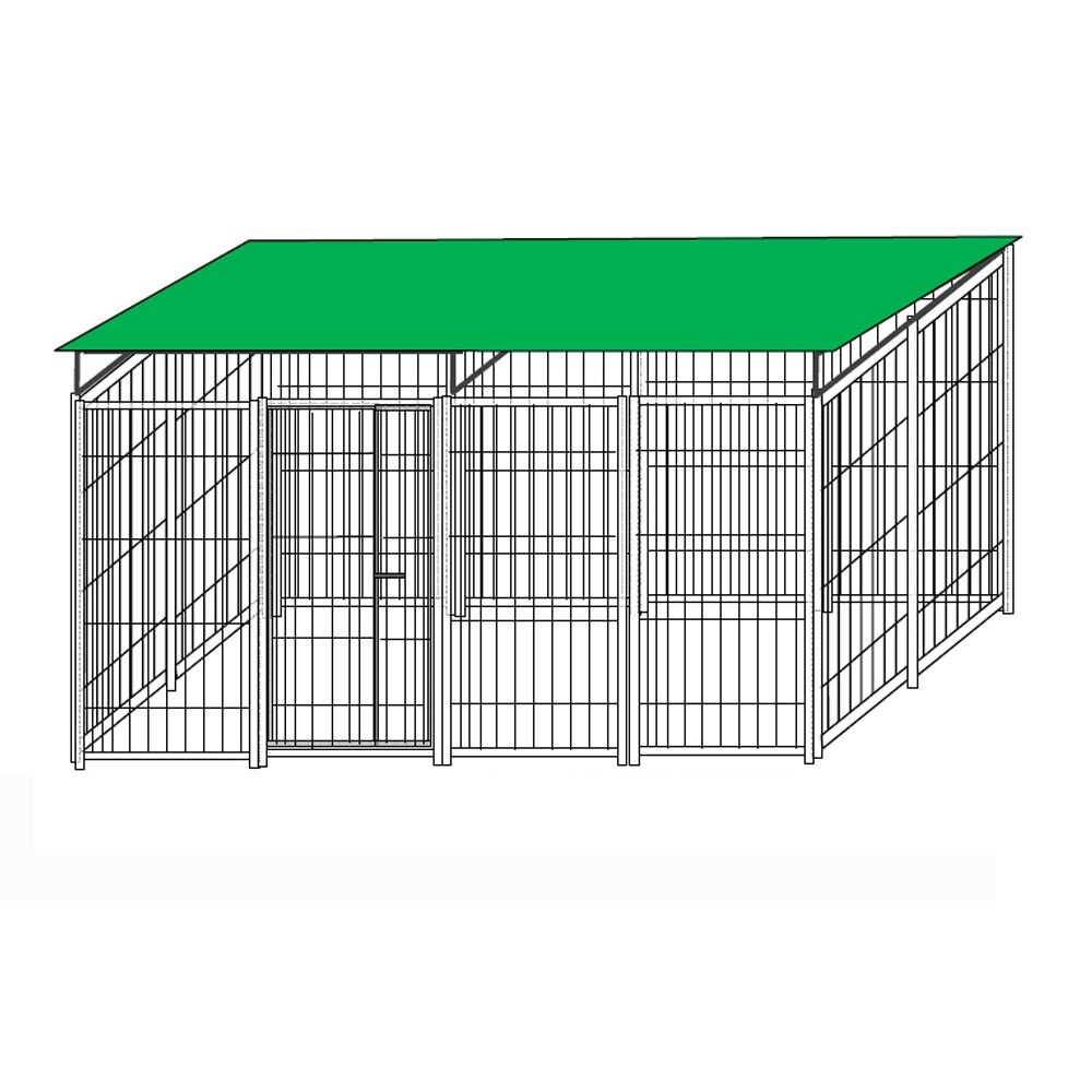 Box per Cani in Rete Coperto Zincato a Caldo da 400x200xh180 Cm