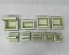 9Pc Set Vtg Ceramic Bathroom Accessories Mint Green Soap Dish Toothbrush Holder