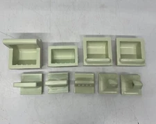 9Pc Set Vtg Ceramic Bathroom Accessories Mint Green Soap Dish Toothbrush Holder