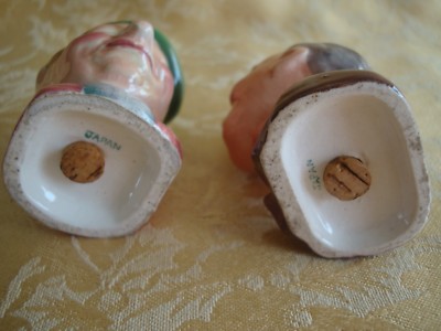 Vintage Japan Mark Man with Hat Figurines Pepper & Salt Shakers