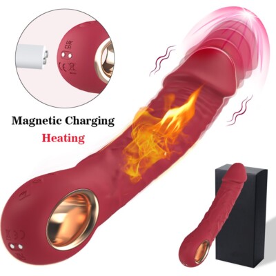 Realistic Heating Dildo Vibrator Thick Penis G-Spot Sex Toy for Women  Waterproof