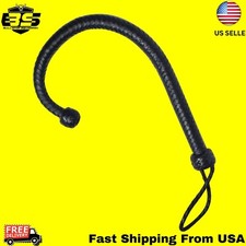 Black Leather Riding Crop 23 Inch Horse Training Whip Durable Handle