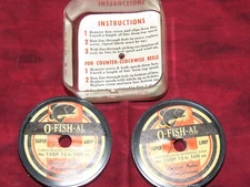 VTG. O-FISH-ALSUPER LIIMP CAMOUFLAGED SPINNING LINE FULL AND EMPTY SPOOLS 12LB