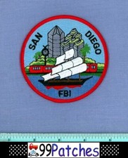 FBI SAN DIEGO CALIFORNIA Federal Police Patch OLD CHINESE JUNK RAILROAD CLOCK 8C