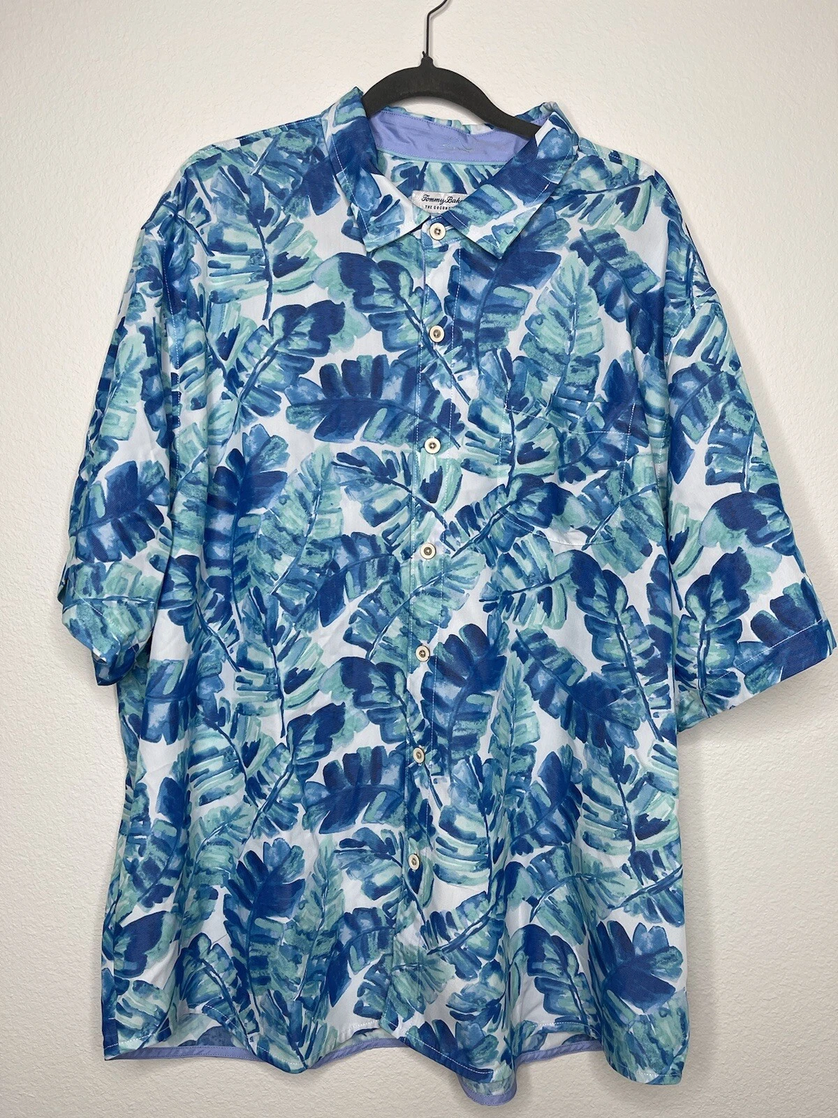 Tommy Bahama Island Zone Men's Blue Floral Short Sleeve Button Shirt 2XLB NWT