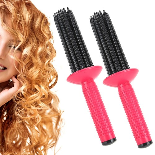 2pcs Hair Curling Roll Comb Fluffy Curling Wand Hairstyling Tools For Easy Hair - Picture 5 of 23