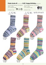 Fl. Socke Happy Birthday Jacquardmuster 4 f. Geschenk frische Farbe Wolltiere