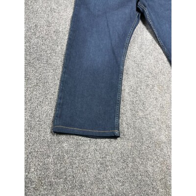 デニム38 Wrangler Men's Blue Jeans Zip Fly Button Closure Straight Leg Size