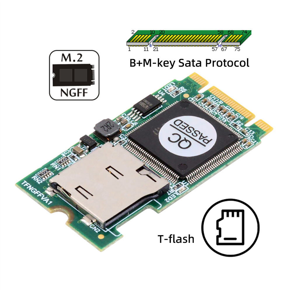 CY NGFF M.2 B-Key 22x42mm to T-Flash Micro SD TF Card Rearder