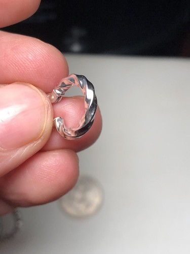 Bellissimo Cerchio Tondo Oro Bianco 18kt Artigianato Italiano Ottima Qualità - Foto 7 di 12