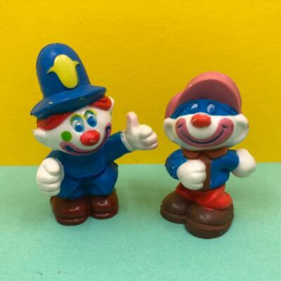 Vintage MEGO Corp Clown um Schlumpf PVC Spielzeug Figuren Polizei Set 1980er
