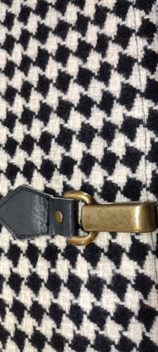 VINTAGE COUTURE Hooded Rich Coat Houndstooth DESIGNER Ashley Scott Faux Fur M/L - Picture 23 of 23
