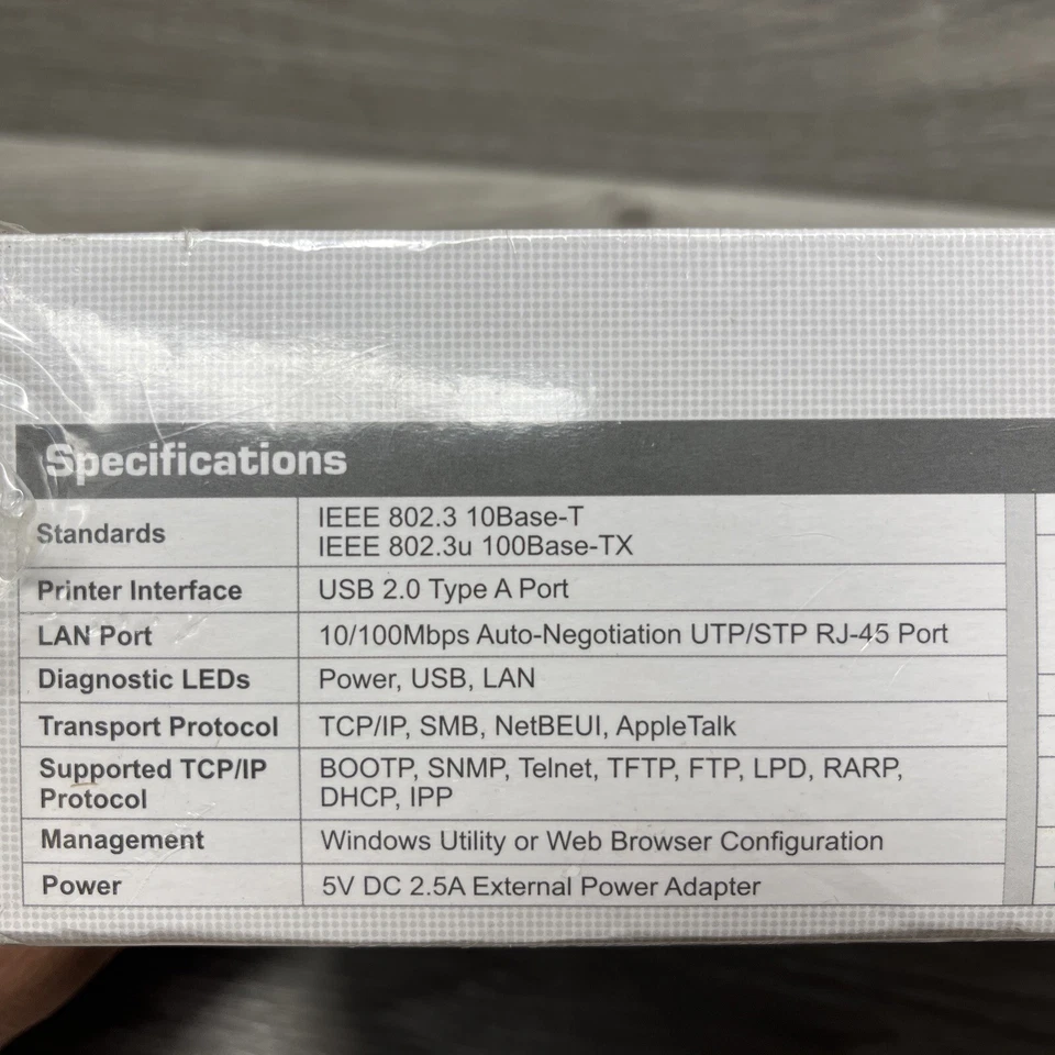 TRENDNET 10/100 MBPS 1-PORT PRINT SERVER TE100-P1U USB 2.0 High SPEED BRAND NEW - Image 3 of 4