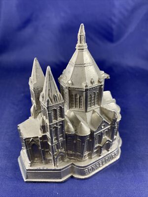 1920's Basilique de Notre-Dame de Bon-Secours Metal Souvenir Building Inkwell