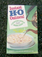 vintage 1970s H-O Instant Oatmeal box RETRO KID'S FOOD GRAPHICS cereal old RARE