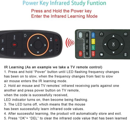 T95 Air Mouse Telecomando, Telecomando Wireless Voce e IR Apprendimento 2.4 GHz Filo - Foto 6 di 7