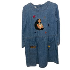 Rare  Vintage Disney Store Pocahontas Denim Dress   SZ 5/6