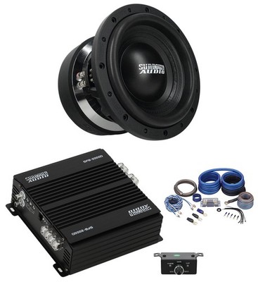 Sundown Audio U-10 V.2 D2 10'' 2000w RMS Car Subwoofer+Sundown Amplifier+Amp Kit