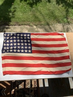 10x17 48 Star American Flag WWII USA Old Glory Vintage Silk Patriotic Home Front