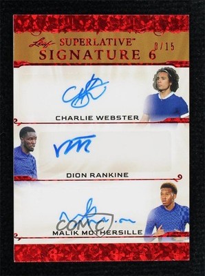 2023 Leaf Superlative Red Crystals 8/15 Charlie Webster Dion Rankine Auto 7ez