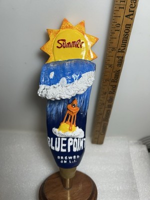 BLUE POINT SUMMER ALE SUN AND SURF draft beer tap handle. LONG ISLAND, NEW YORK