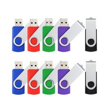 5 Pack Rotating Swivel USB 2.0 Mini Flash Drive 1GB-32GB Blank Data Memory Stick