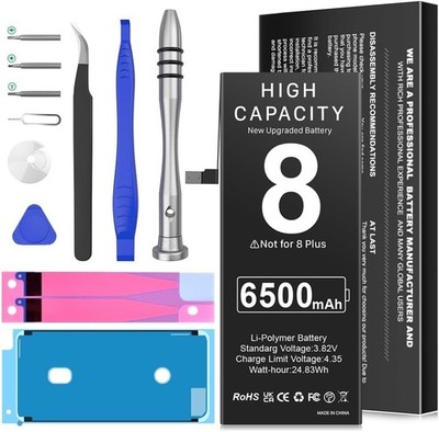 6500 mAh Battery for iPhone 8 New Battery for 8 Ultra High Capacity Replacement