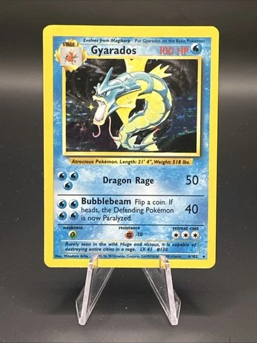 Pokemon TCG Gyarados 6/102 Base Set Unlimited Holo Rare A