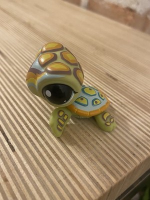 LPS Authentic Hasbro Green Orange Teal Fanciest Turtle #1836 Littlest Pet Shop