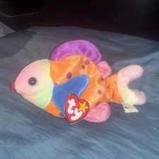 Ty Teenie Beanie Babies Lips the Fish 1999 Stuffed Animal Plush Toy New NWT
