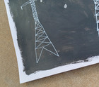 Original 14 by 17-inch Abstract Mixed Media Painting Serious Power Lines — photo 5