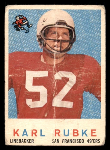 1959 Topps Karl Rubke Rookie RC Low Grade Set Break #112 Football Card