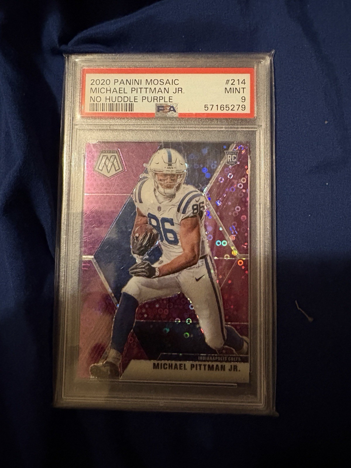 2020 Panini Mosaic - Rookies Michael Pittman Jr #214 Purple No Huddle Prizm /50