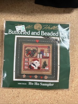 Vintage 2004 Mill Hill Buttoned & Beaded Kit Ho Ho Sampler MHCB226 Sealed