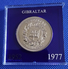 Gibraltar Silver Jubilee uncirculated 25p Coin in case.