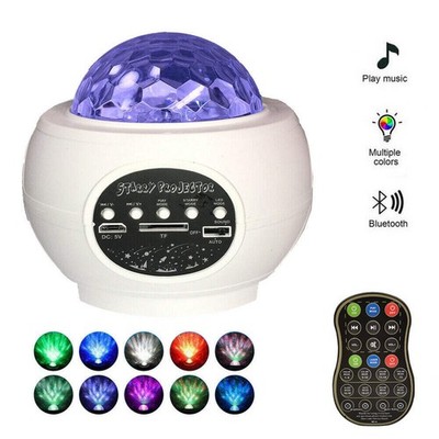 Galaxy Projector LED Star Ocean Wave Night Light Bluetooth Speaker Lamp Gift