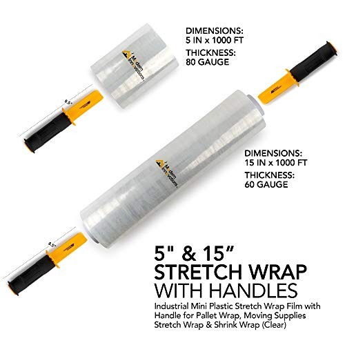 MODERN INNOVATIONS CLEAR STRETCH WRAP ROLLS - 2x 15" ROLLS, 2x 5" ROLLS, MI-1140