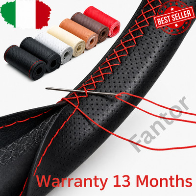 Lenkradbezug DIY Leder mit Faden Cover Auto Lenkrad 38cm