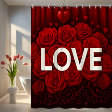 Red Roses Love Shower Curtain for Valentine's Day