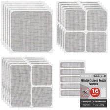 16Sheets Window Screen Repair Kit - Black Self-Adhesive Screen Patch Repair Kit,