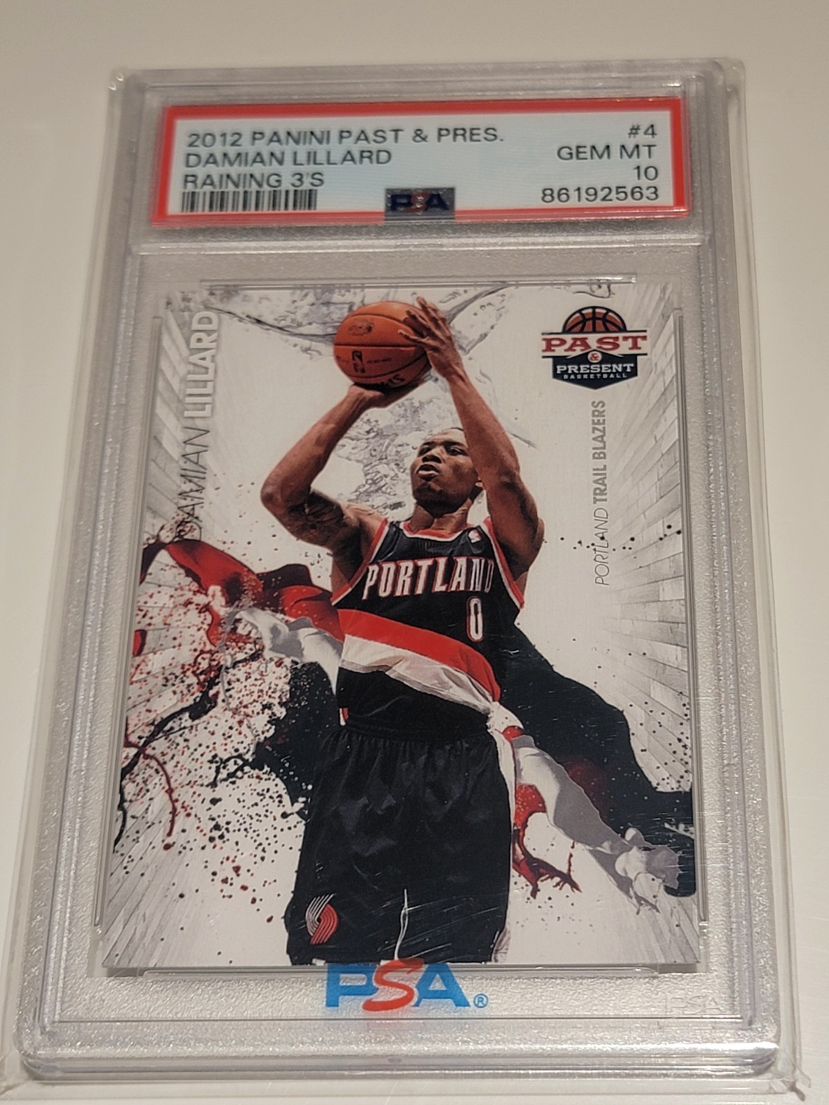 2012-13 Panini Past & Present - Raining 3's Damian Lillard #4 (RC) PSA 10