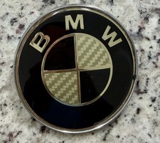 Bmw Genuine Emblem Hood Trunk Roundel Badge 82mm Gold Carbon Oem 51148132375