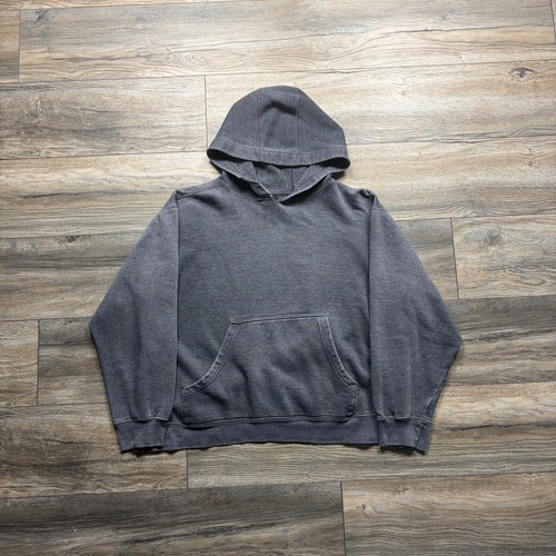 90’s Sun Faded Grey heavyweight hoodie, minor stains and distressing, size 24x23