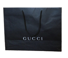 Authentic GUCCI Large Shopping Bag - Black - White Logo - 19"L x 14"H x 6.5  W