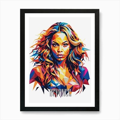 Beyoncé 01 Portrait Musik WPAP Pop gerahmtes Wandbild Poster Leinwanddruck Bild