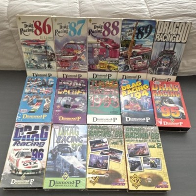 Diamond P Sports NHRA Drag Racing VHS Tape Lot 1986-1998 Vol 1 & 2 Motorsports