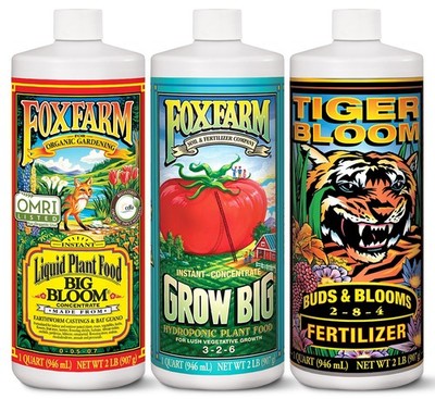 FoxFarm Hydro Liquid Trio Pack - Big Bloom, Grow Big Hydroponic, Tiger Bloom ...