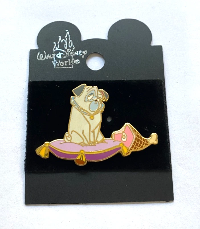 Disney Pin Badge Percy Pug on Pillow w/ Meat - Pocahontas (on original card)