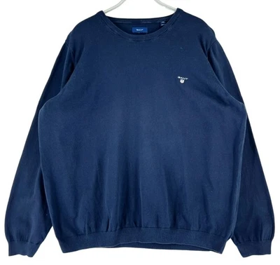 GANT Pull Homme Col Rond en Coton Maille Serrée Taille 2XL Bleu - Photo 1/4