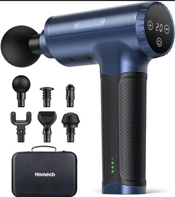HOMECH High Powered Percussion Massage Gun - 6 Attachments - 20 Speeds Athletes